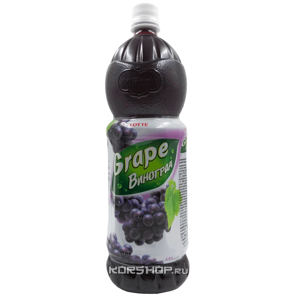 Виноградный сокосодержащий напиток осветленный 40% Lotte, Корея, 1,5 л Виноградный сокосодержащий напиток осветленный 40% Lotte, Корея, 1,5 л