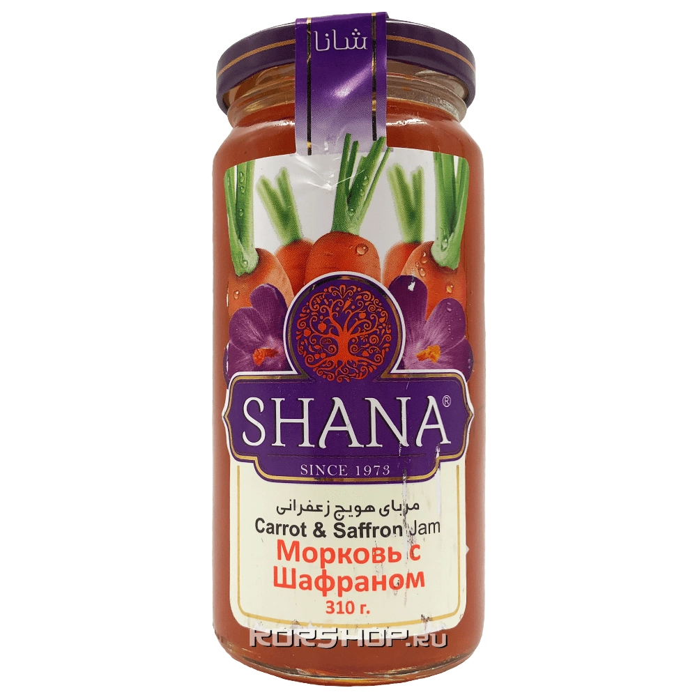 Морковный джем с шафраном Shana, Иран, 310 г Морковный джем с шафраном Shana, Иран, 310 г