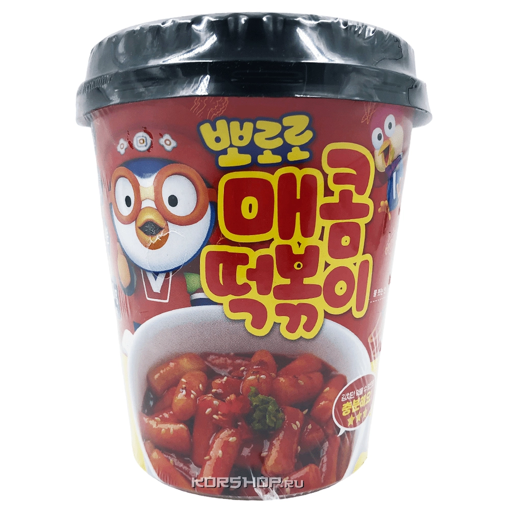 Рисовые палочки Токпокки с острым вкусом Pororo Grunamu, Корея, 120 г