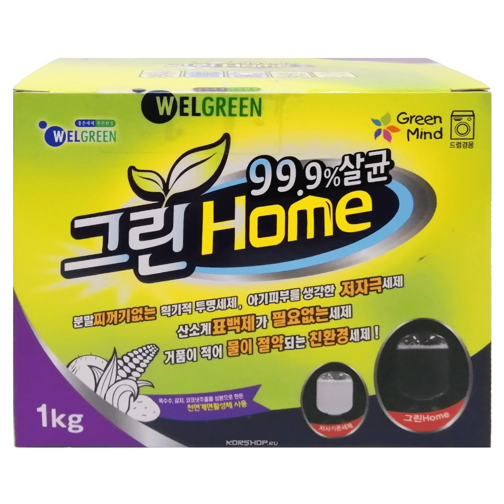 Экологичный стиральный порошок Green Home, Корея, 1 кг