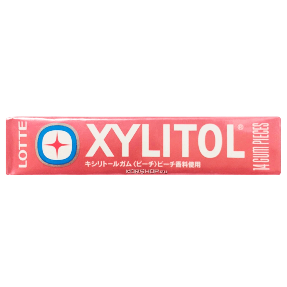 Жевательная резинка со вкусом персика Xylitol Lotte, Япония, 21 г
