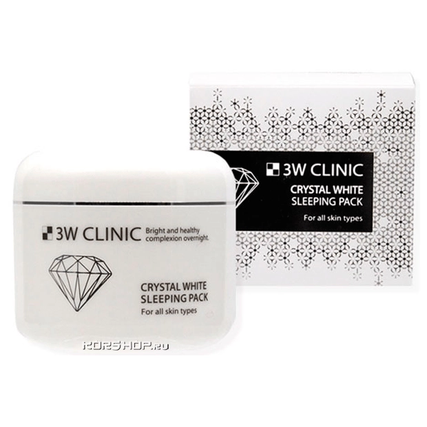 Увлажняющая ночная маска для лица Crystal White 3W Clinic, Корея, 100 мл