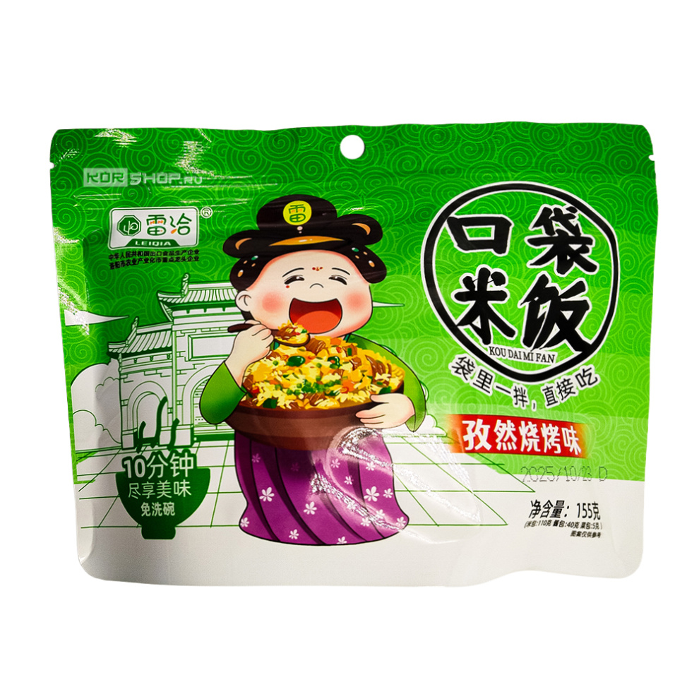 Рис б/п со вкусом говядины барбекю Девочка Leiqia, Китай, 155 г