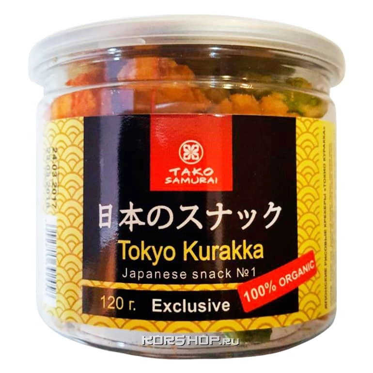 Японские рисовые крекеры Токио Куракка Тако Самурай, 120 г Японские рисовые крекеры Токио Куракка Тако Самурай, 120 г