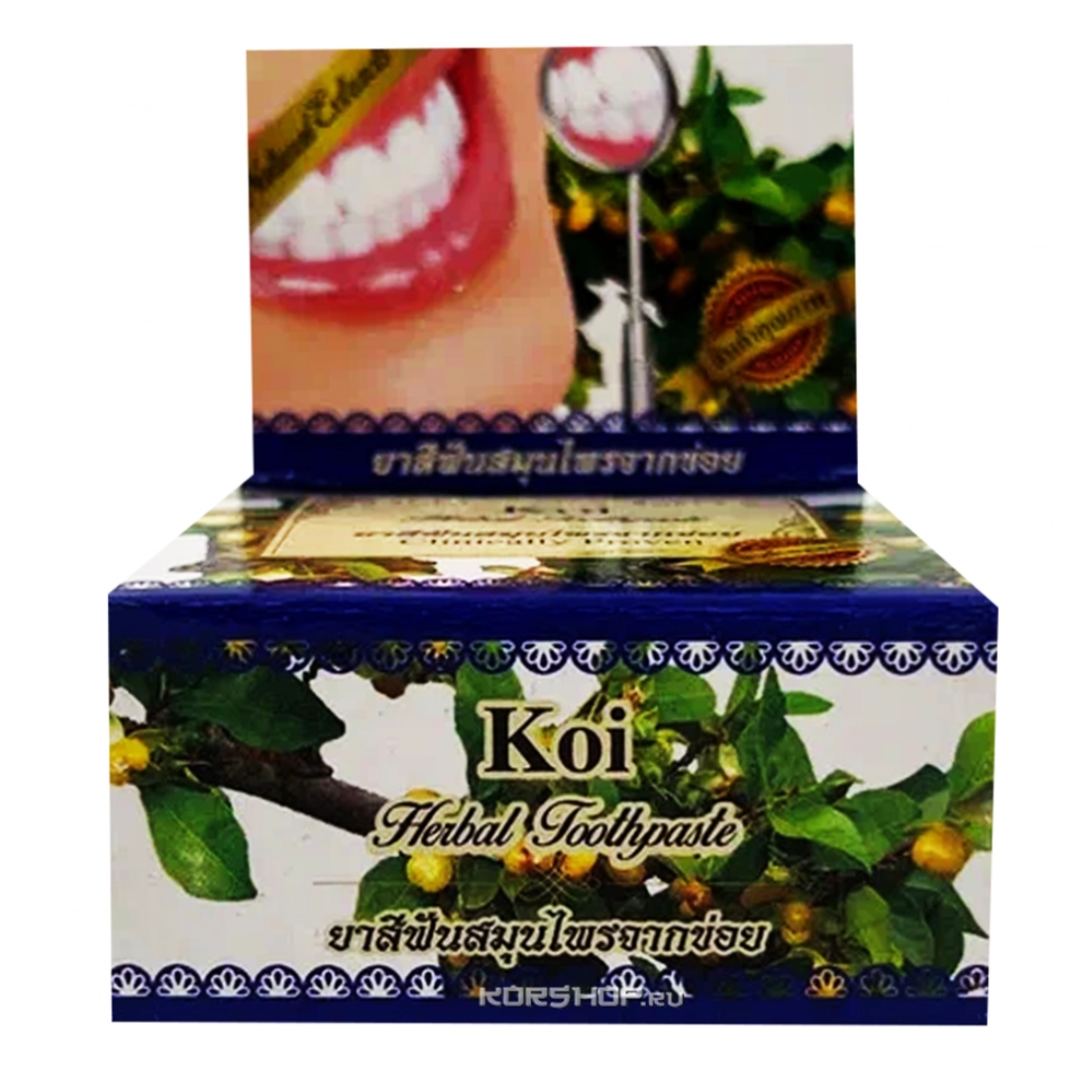 Травяная зубная отбеливающая паста с кои Rochjana, Таиланд, 30 г Травяная зубная отбеливающая паста с кои Rochjana, Таиланд, 30 г
