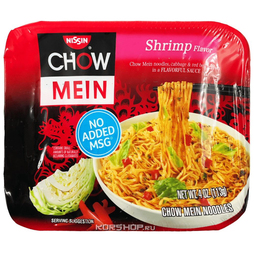 Лапша б/п со вкусом креветок Chow Mein Nissin, США, 113 г.