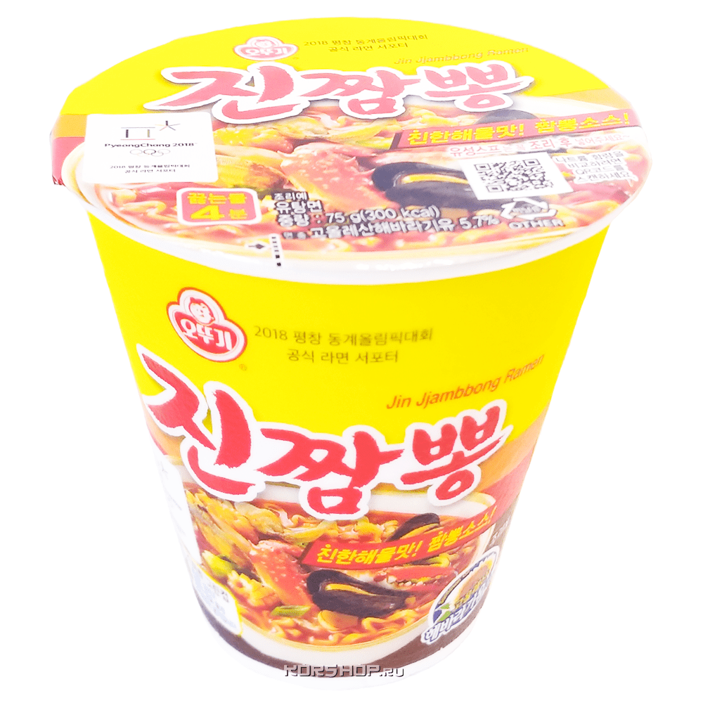 Лапша с морепродуктами Чампонг Jin Jjambbong Ramen Оттоги/Ottogi, Корея, 75 г