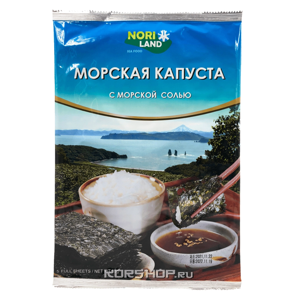 Морская капуста с морской солью Nori Land, 18 г
