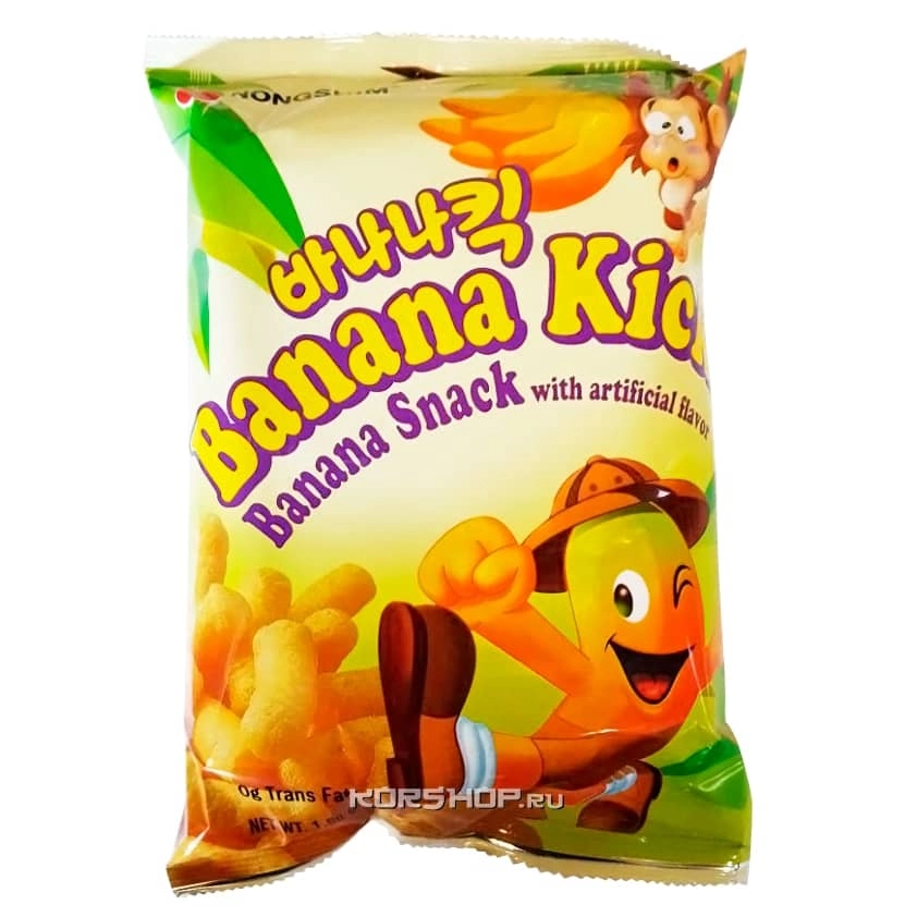 Кукурузные снэки с бананом Nongshim, Корея, 45 г Кукурузные снэки с бананом Nongshim, Корея, 45 г