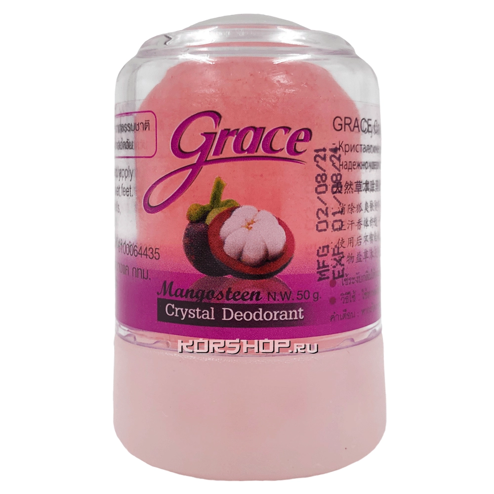 Дезодорант-кристалл с мангостином Grace, Таиланд, 50 г Дезодорант-кристалл с мангостином Grace, Таиланд, 50 г