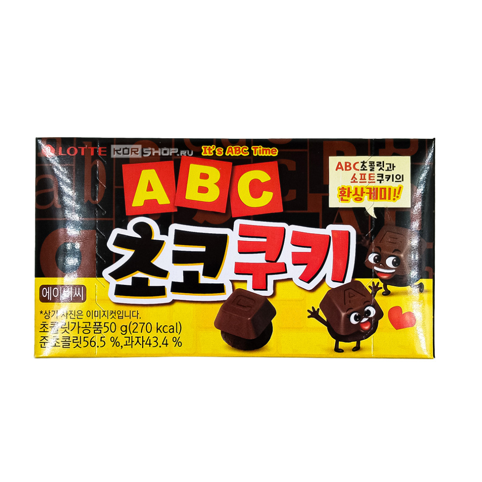 Печенье шоколадное ABC Choco Cookie Lotte, Корея, 50 г