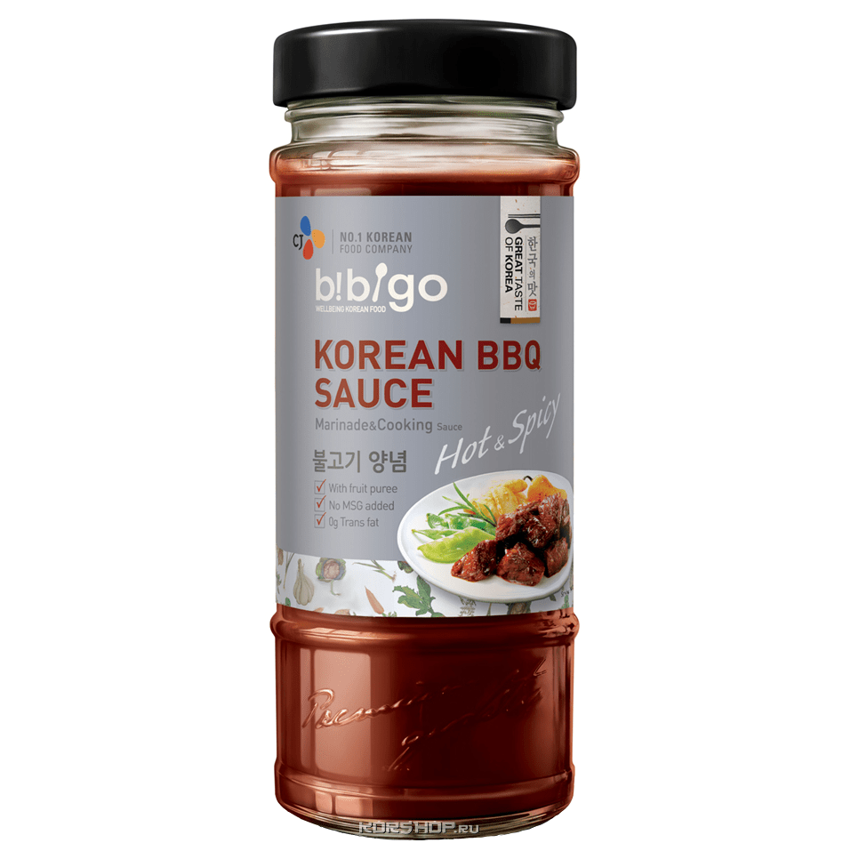Острый соус-маринад для мяса Korean BBQ Bibigo, Корея, 290 г