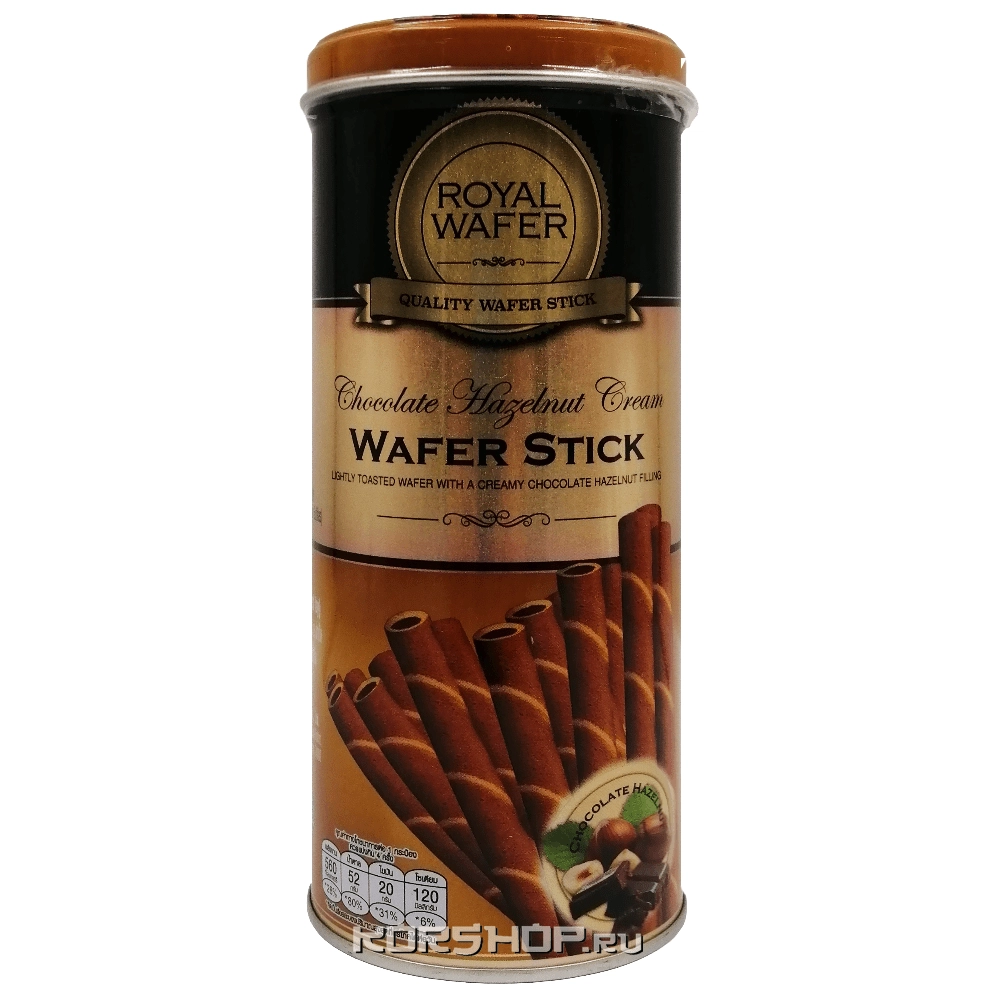 Вафельные трубочки с шоколадно-ореховым вкусом Royal Wafer VFoods, Таиланд, 125 г.