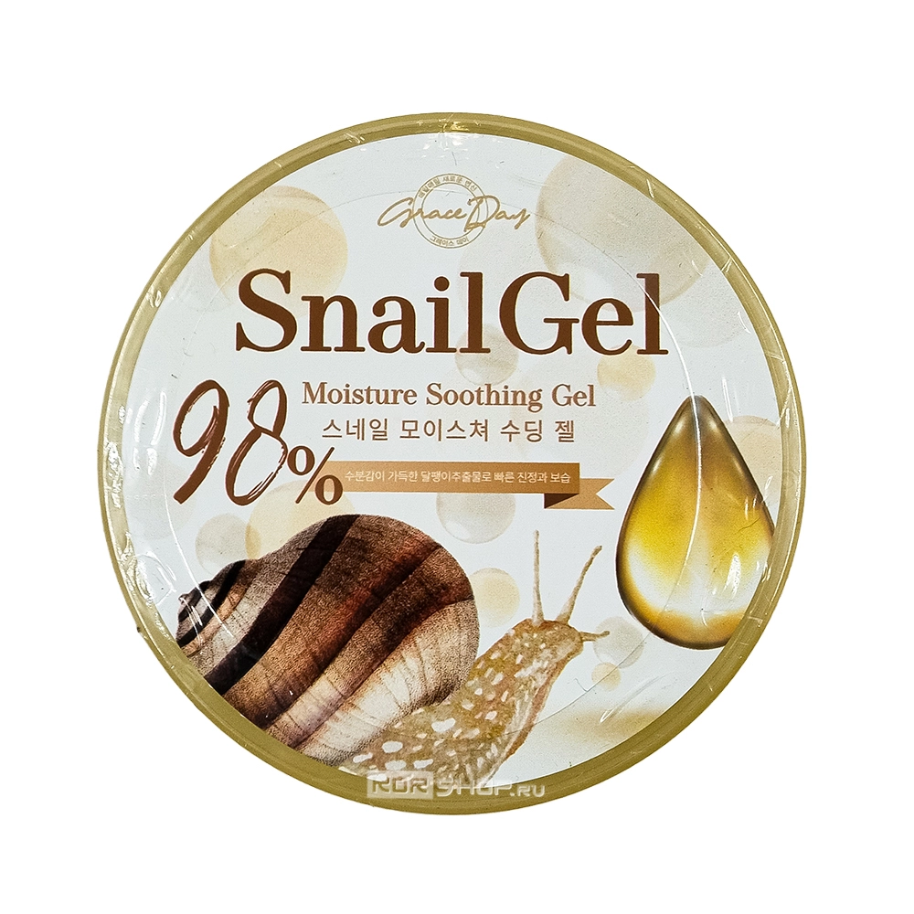 Увлажняющий и успокаивающий гель с муцином улитки (Snail Moisture Soothing Gel) Grace Day, Корея, 300 мл