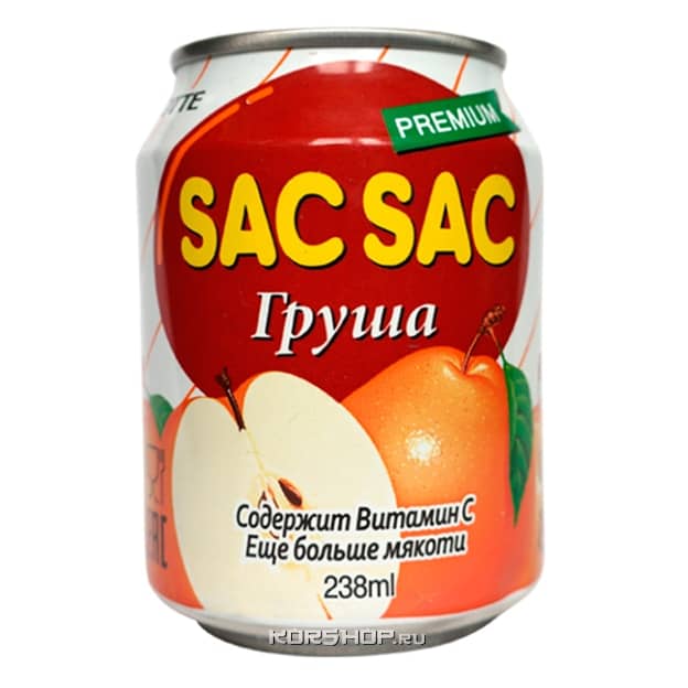 Негазированный напиток из грушевого сока Sac Sac Lotte, Корея, 238 мл