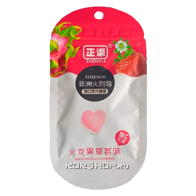 Освежающие драже со вкусом Питахайи и Клубники Zhengle, Китай, 16 г