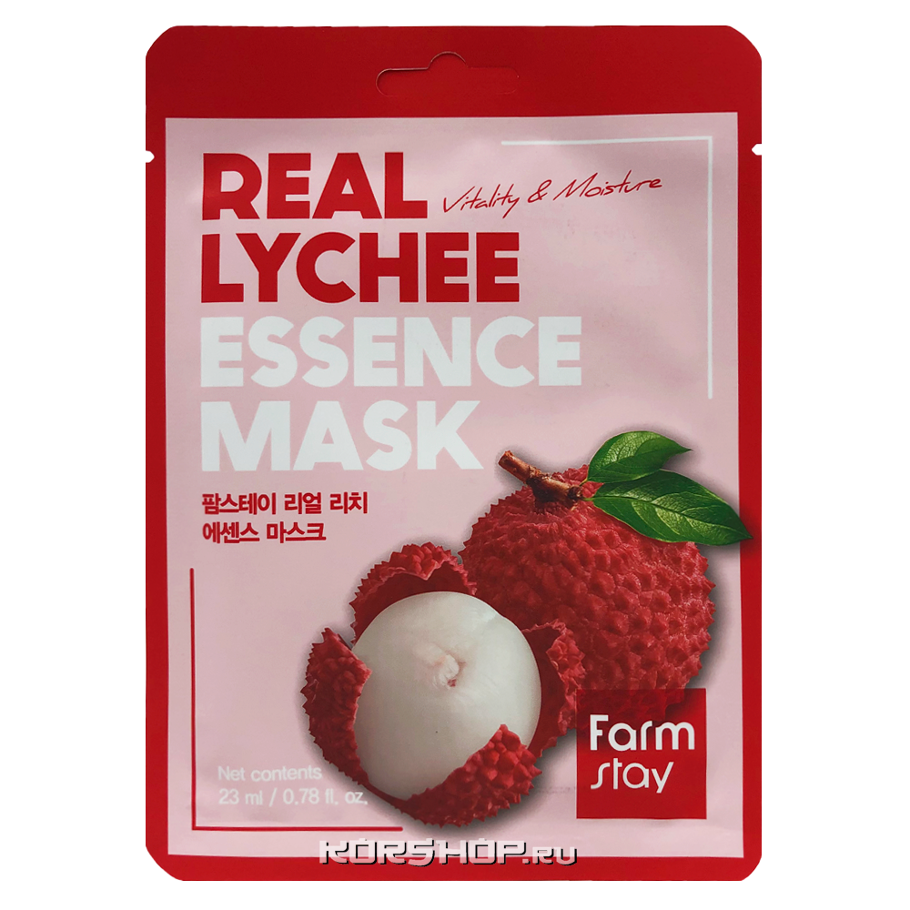 Тканевая маска с экстрактом личи Real Lychee Essence Mask FarmStay, Корея, 23 мл