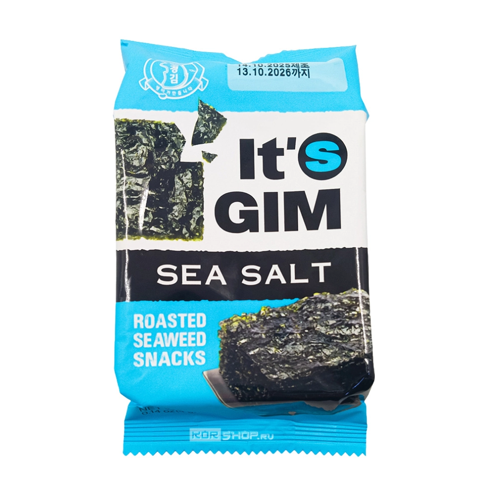 Блок (16 уп. по 4 г) Чипсы из водорослей нори «Морская соль» Сунг Гьюнг Фуд/Sung Gyung Food, Корея, 4 г х 16 шт.