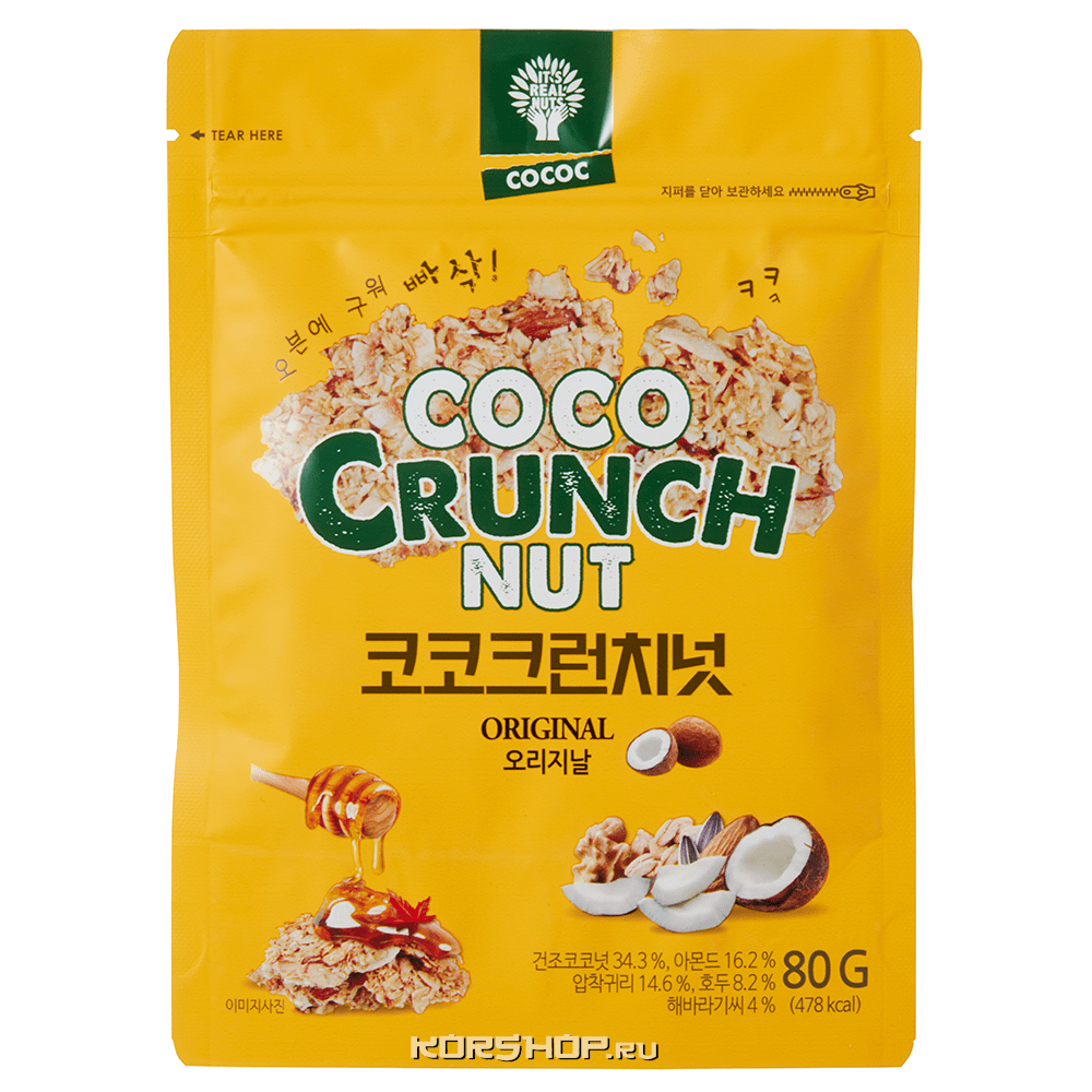 Гранола с оригинальным вкусом Coco Crunch Nut, Корея, 80 г.