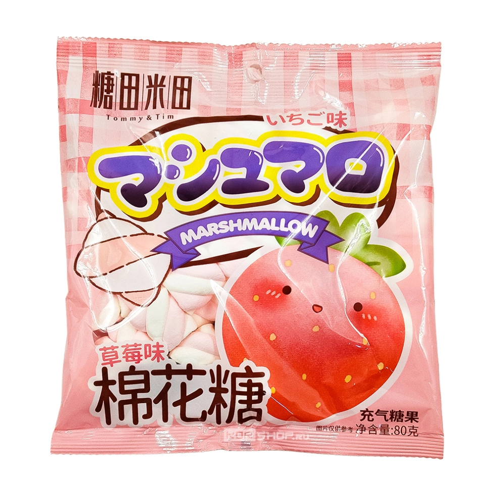 Зефир маршмеллоу со вкусом клубники Tommy&amp;Tim, Китай, 80 г