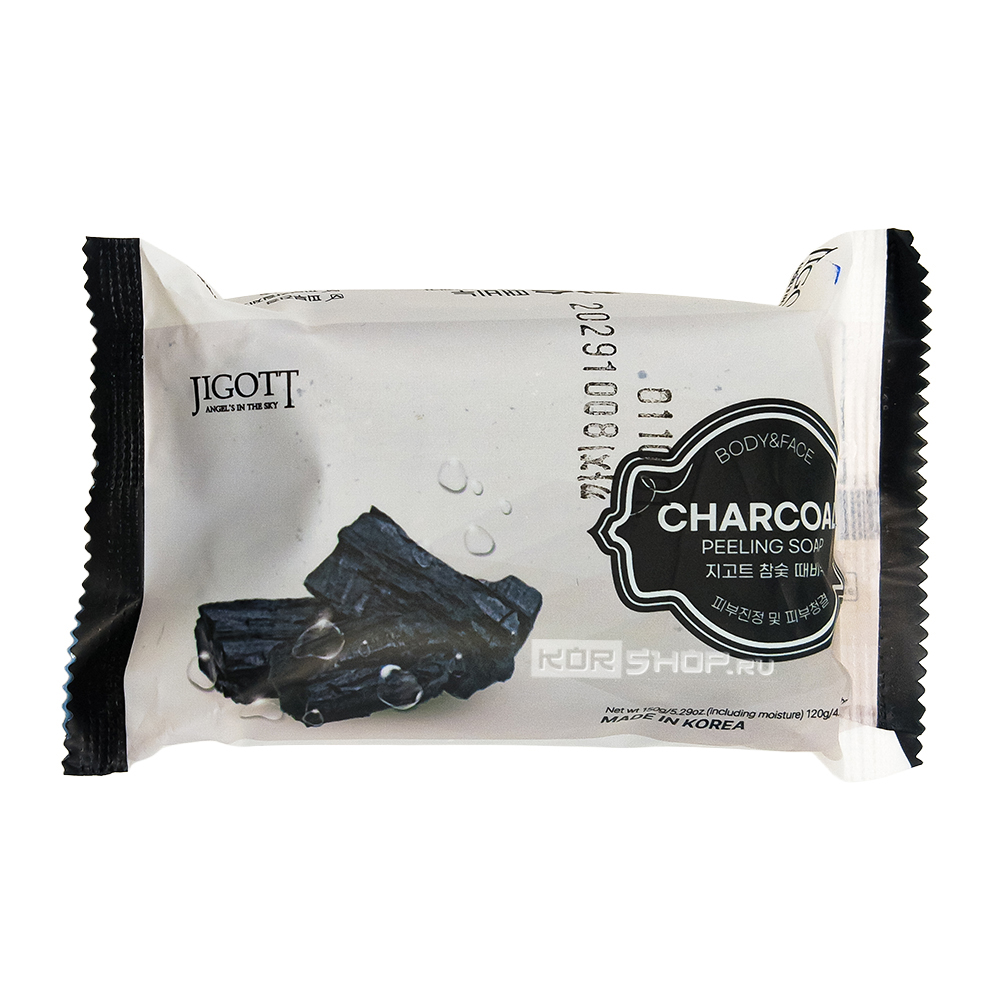 Пилинг-мыло с древесным углем для лица и тела (Peeling Soap Charcoal) Jigott, Корея, 150 г