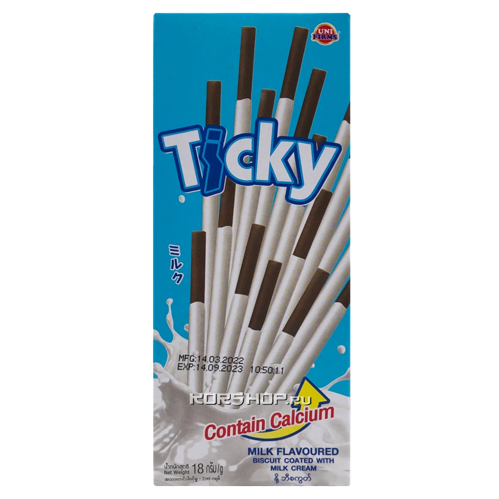 Печенье палочки в молочной глазури Ticky, Таиланд, 18 г Печенье палочки в молочной глазури Ticky, Таиланд, 18 г