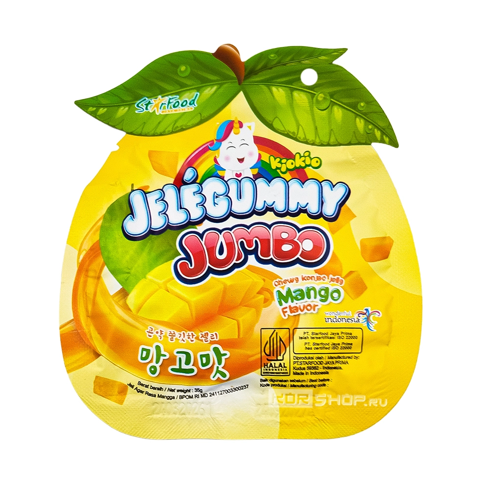 Желе жевательное со вкусом манго (Jele Gummy Mango) Джамбо (Jumbo) Киокио / Kiokio, Индонезия, 35 г