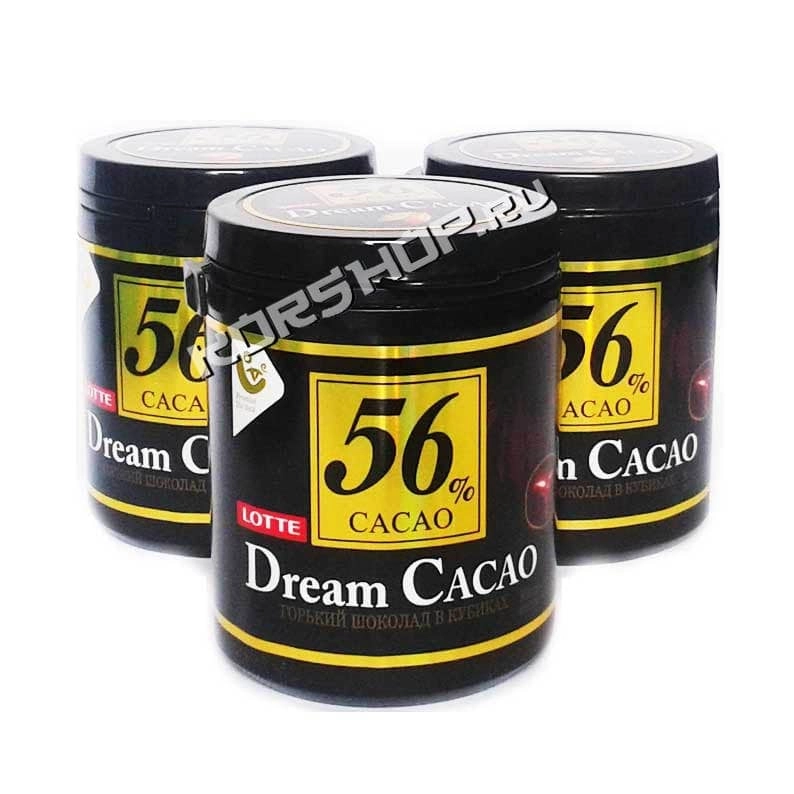 Горький шоколад в кубиках Дрим Какао (Dream Cacao) 56% Lotte 86 г