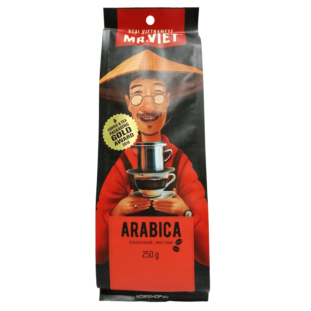 Цельнозерновой кофе «Арабика» Mr.Viet, Вьетнам, 250 г Цельнозерновой кофе «Арабика» Mr.Viet, Вьетнам, 250 г