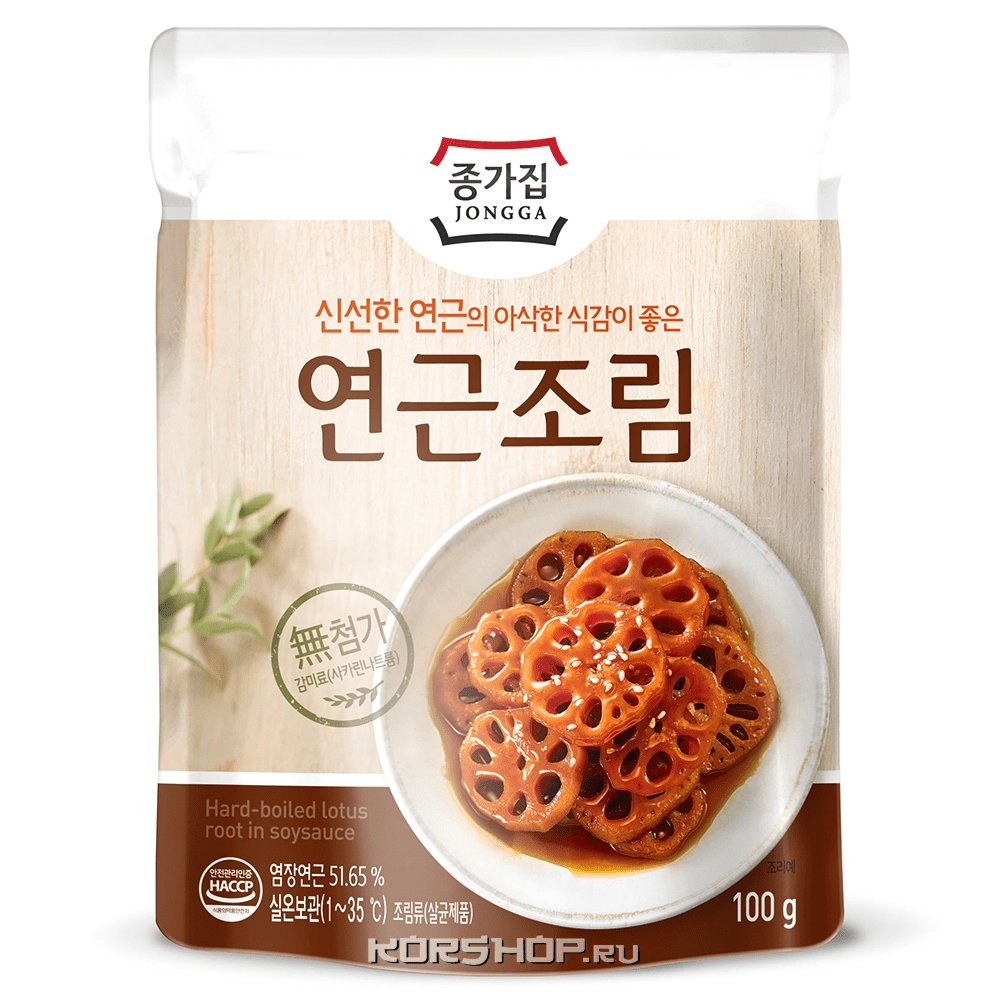 Корень лотоса в соевом соусе Jongga, Корея, 100 г Корень лотоса в соевом соусе Jongga, Корея, 100 г