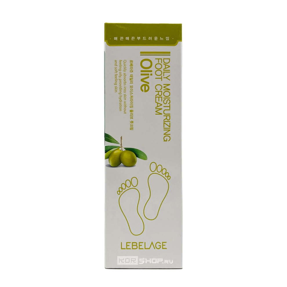 Ежедневный крем для ног с экстрактом оливы Daily Moisturizing Olive Foot Cream Lebelage, Корея, 100 мл