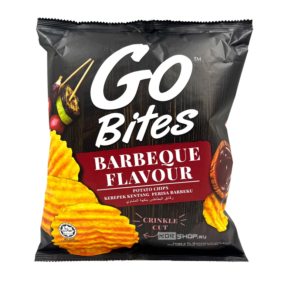 Картофельные чипсы со вкусом барбекю Go Bites HARI HARI, Малайзия, 60 г Картофельные чипсы со вкусом барбекю Go Bites HARI HARI, Малайзия, 60 г