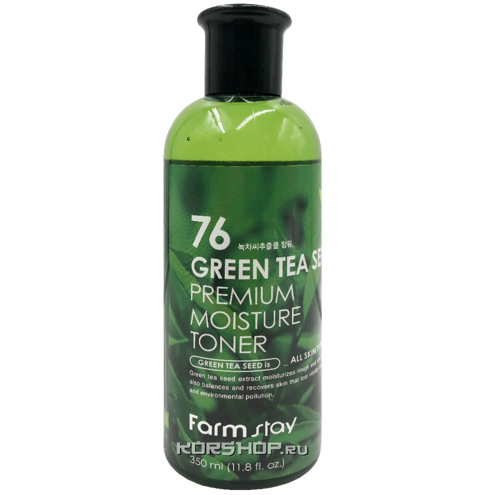 Увлажняющий тонер для лица с семенами зеленого чая FarmStay, Корея, 350 мл Увлажняющий тонер для лица с семенами зеленого чая FarmStay, Корея, 350 мл