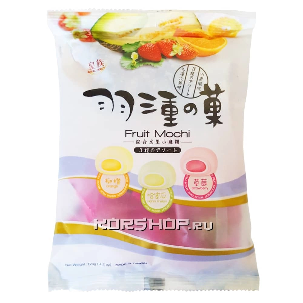 Моти Дайфуку Qidea фруктовое ассорти (дыня, апельсин, клубника) 120 г