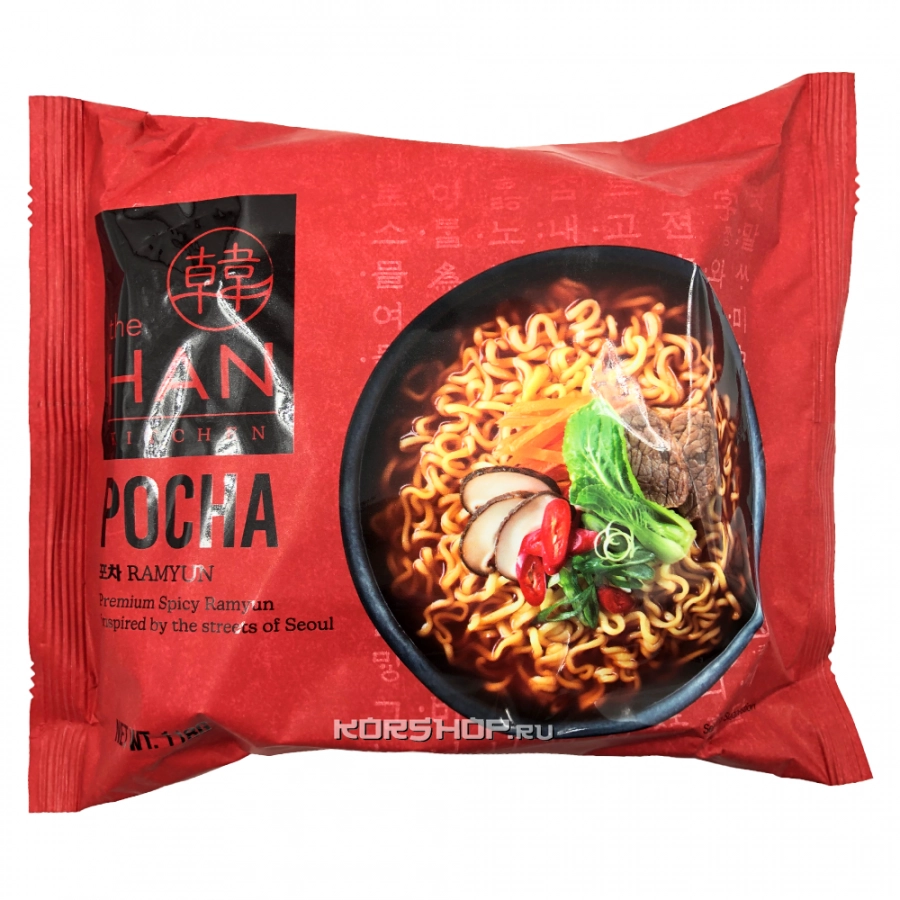 Лапша со вкусом говядины Поча Pocha The Han Kitchen, Корея, 118 г Лапша со вкусом говядины Поча Pocha The Han Kitchen, Корея, 118 г