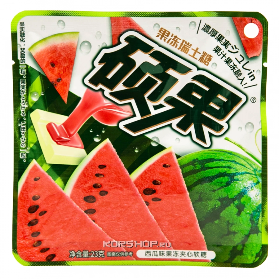 Жевательные конфеты Арбуз Fruit Jelly, Китай, 23 г Жевательные конфеты Арбуз Fruit Jelly, Китай, 23 г
