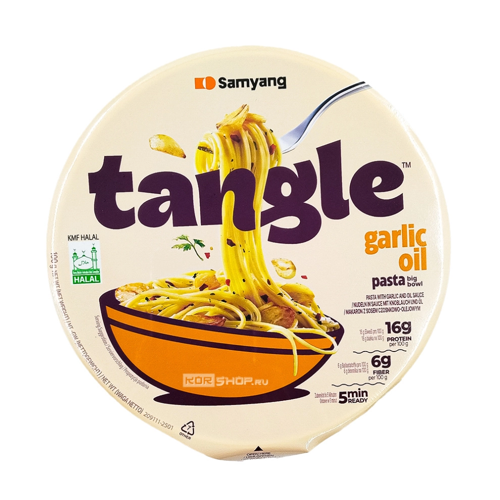 Паста б/п с чесночно-масляным соусом (чашка) Tangle Garlic Oil Pasta Big Bowl Samyang, Корея, 100 г Паста б/п с чесночно-масляным соусом (чашка) Tangle Garlic Oil Pasta Big Bowl Samyang, Корея, 100 г