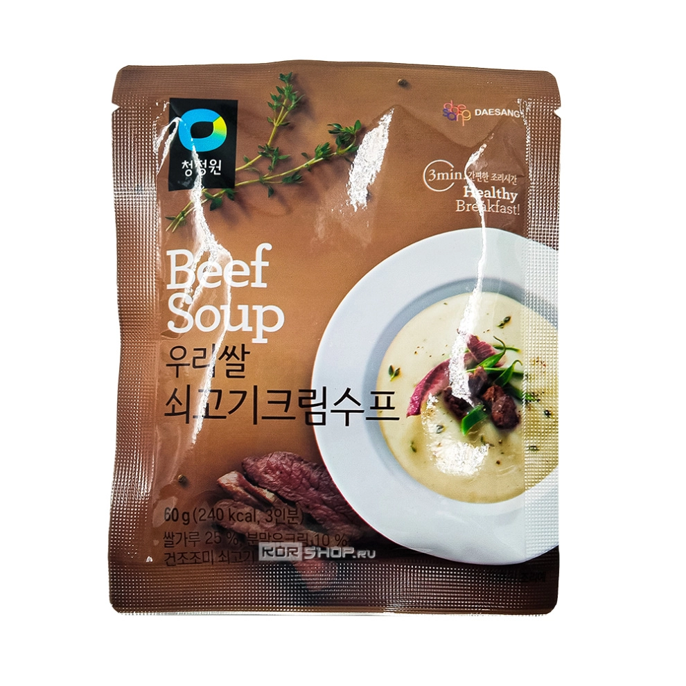 Крем-суп говяжий на основе рисовой муки Beef Soup Daesang, Корея, 60 г Крем-суп говяжий на основе рисовой муки Beef Soup Daesang, Корея, 60 г