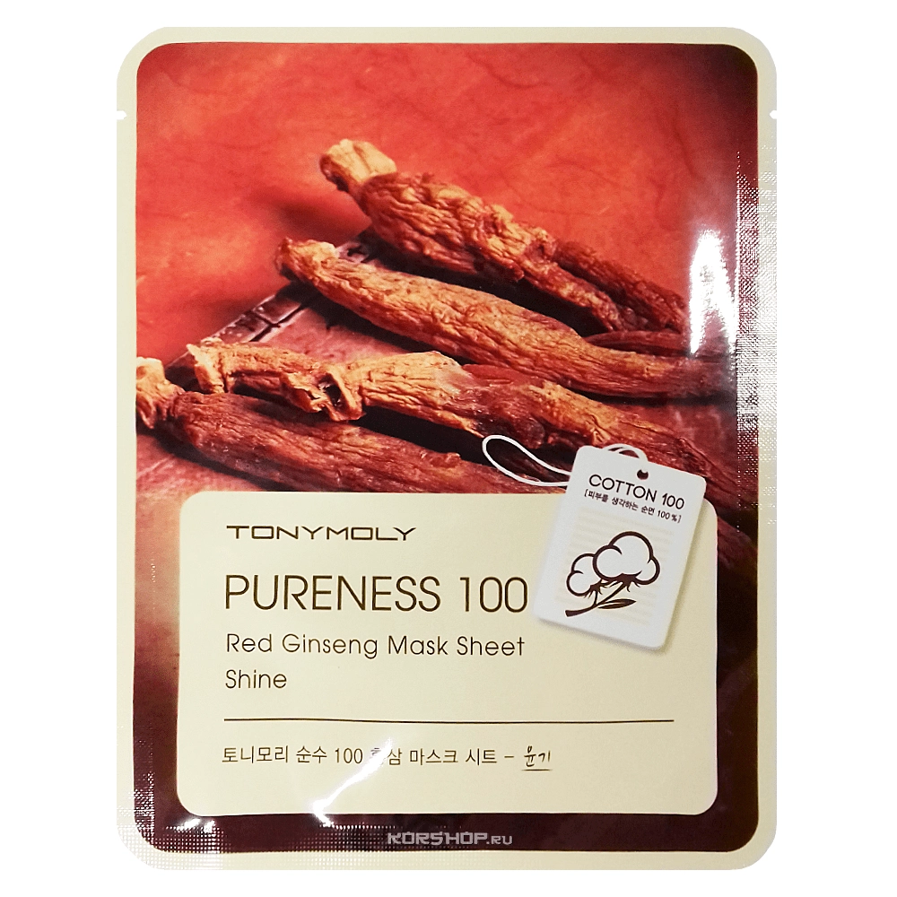 Маска для лица с экстрактом красного женьшеня Pureness 100 Red Ginseng Mask Sheet Tony Moly, Корея, 21 мл Маска для лица с экстрактом красного женьшеня Pureness 100 Red Ginseng Mask Sheet Tony Moly, Корея, 21 мл