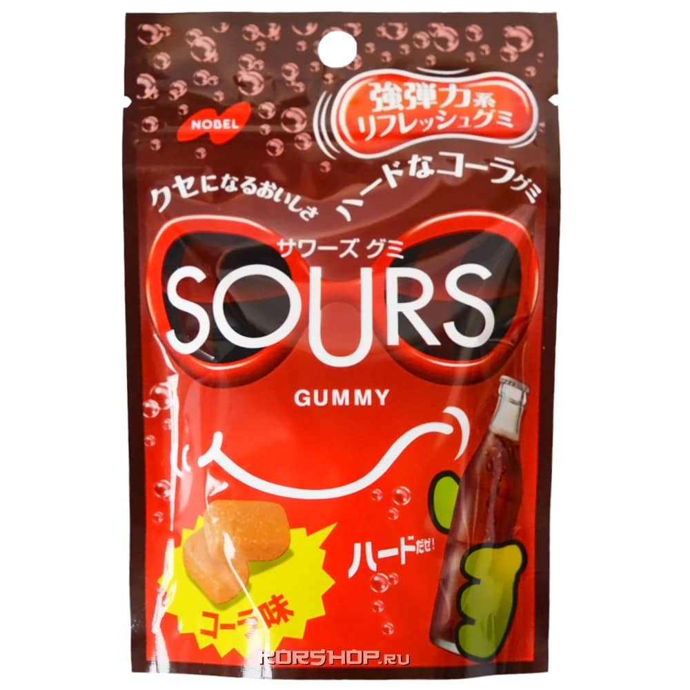 Мармелад со вкусом Кока-Колы Nobel Sours Gummy, Япония, 45 г