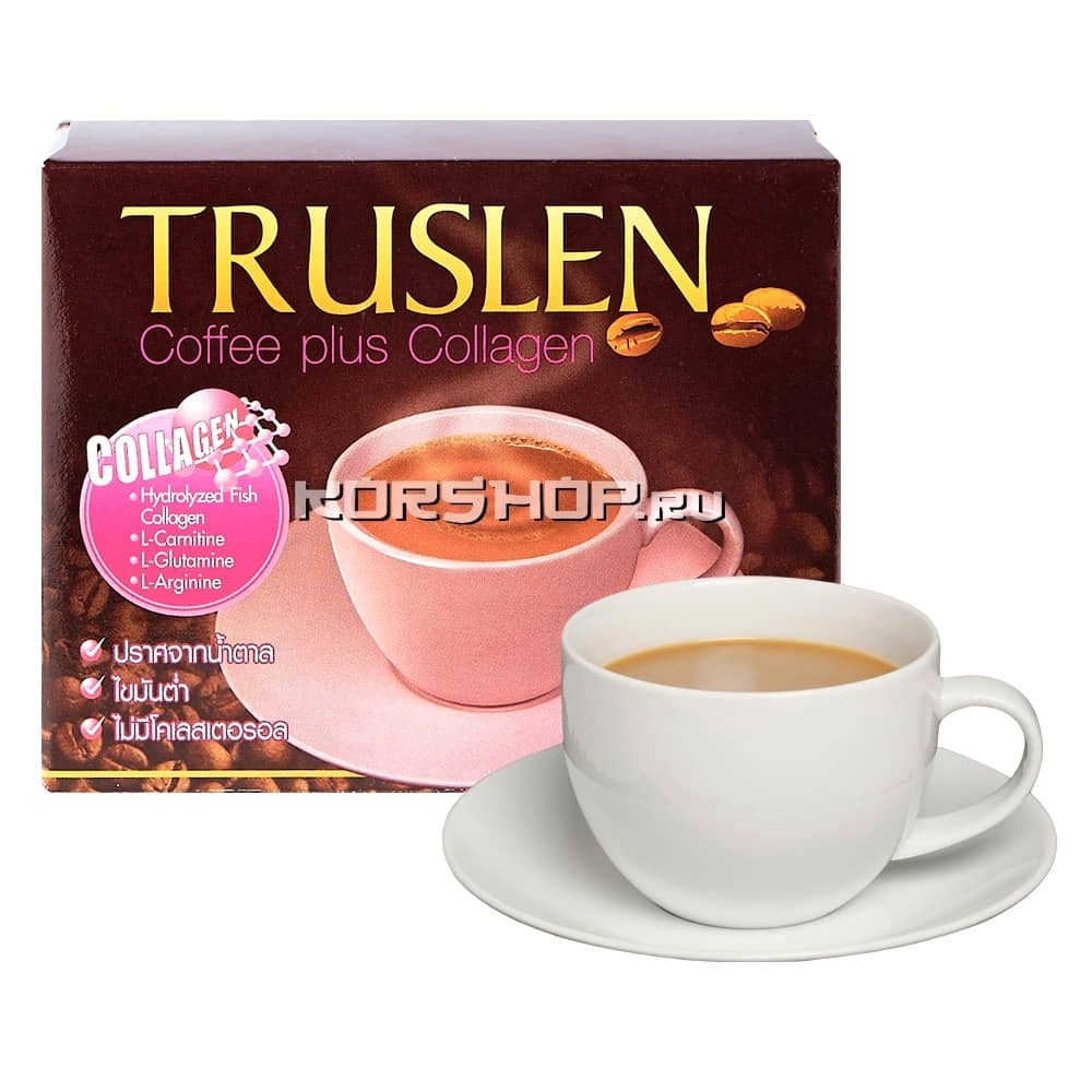 Кофейный напиток с протеинами и коллагеном Truslen Coffee Plus Collagen, Таиланд, 160 г (10 шт. х 16 г)