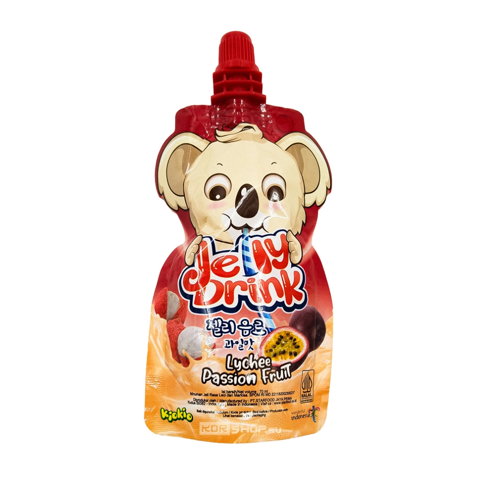 Желе питьевое со вкусом личи и маракуйи Jelly Drink KioKio Star Food, Индонезия, 70 мл