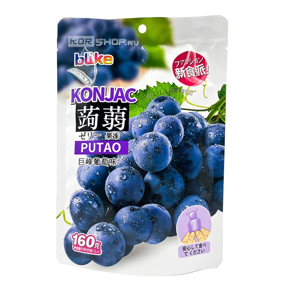 Желе мармеладное с конняку (конжаком) со вкусом винограда Blike, Китай, 160 г