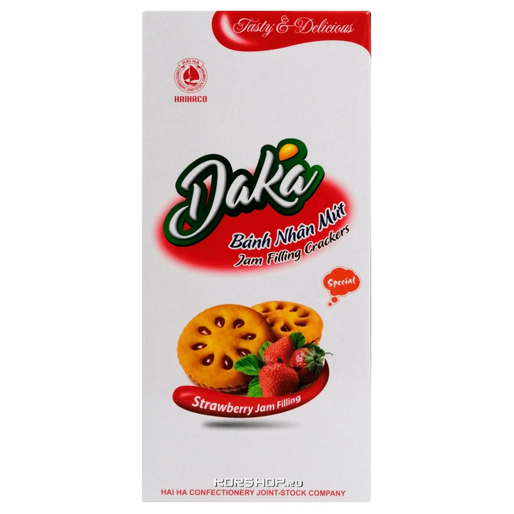 Крекер с начинкой из клубничного джема Daka Haiha, Вьетнам, 150 г.