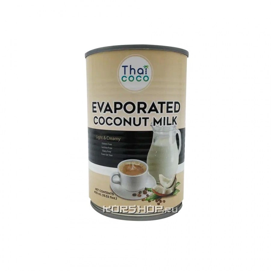 Концентрированное кокосовое молоко (сгущенка без сахара) Thai Coco, Таиланд 400 г