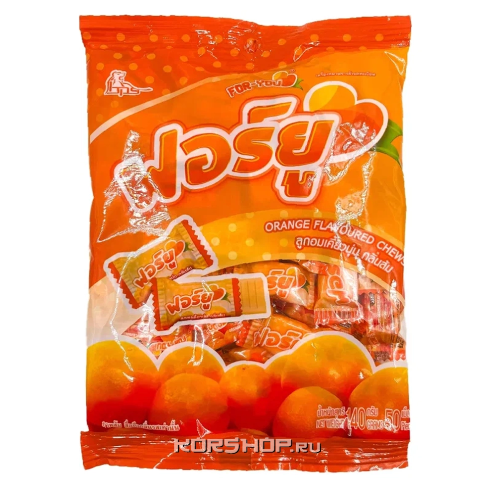Конфеты жевательные со вкусом апельсина For You Boonprasert, Таиланд, 140 г Конфеты жевательные со вкусом апельсина For You Boonprasert, Таиланд, 140 г