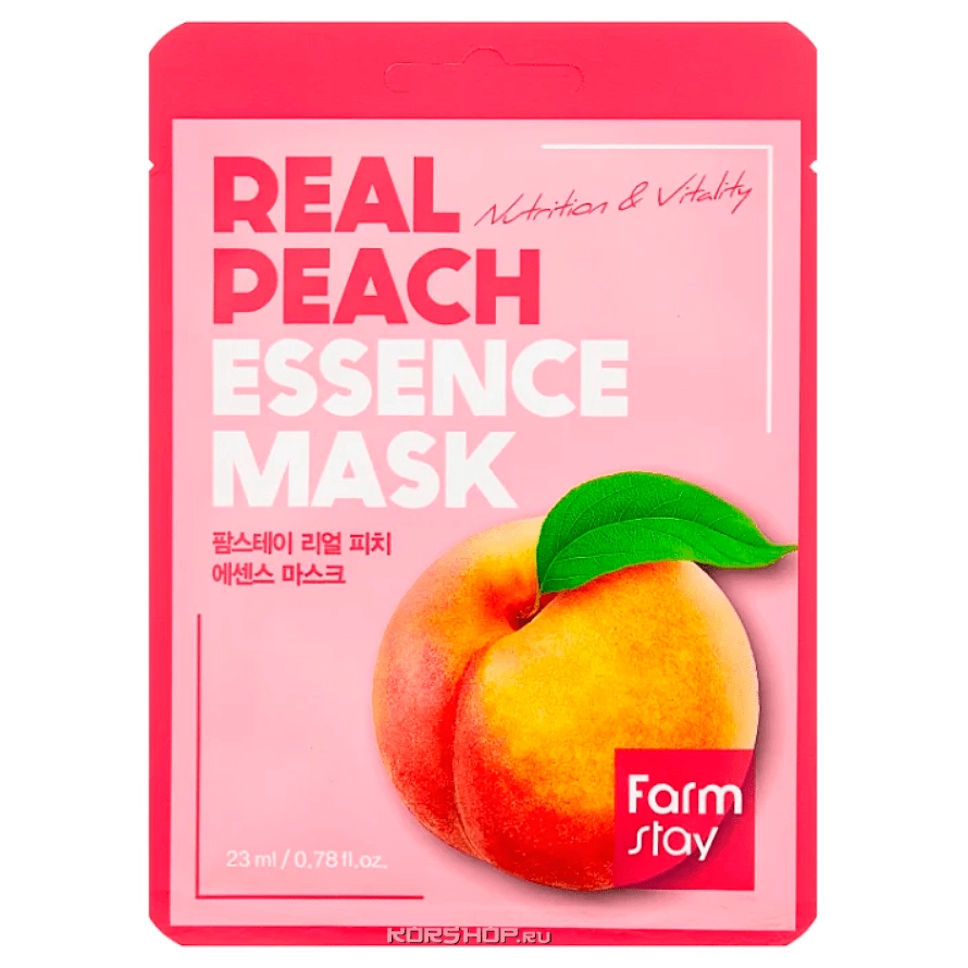 Тканевая маска с экстрактом персика Real Peach Essence Mask FarmStay, Корея, 23 мл Тканевая маска с экстрактом персика Real Peach Essence Mask FarmStay, Корея, 23 мл