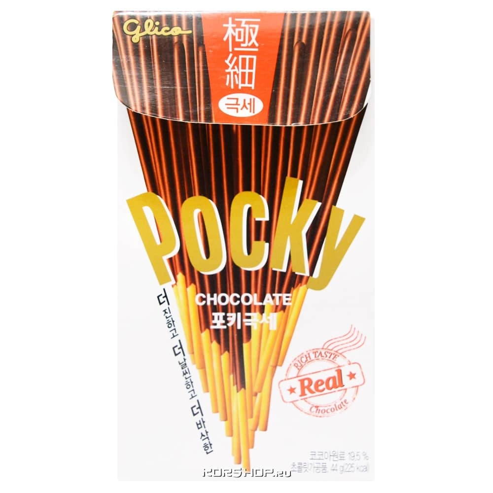 Супертонкие палочки со вкусом шоколада Pocky Glico, Корея, 44 г Супертонкие палочки со вкусом шоколада Pocky Glico, Корея, 44 г