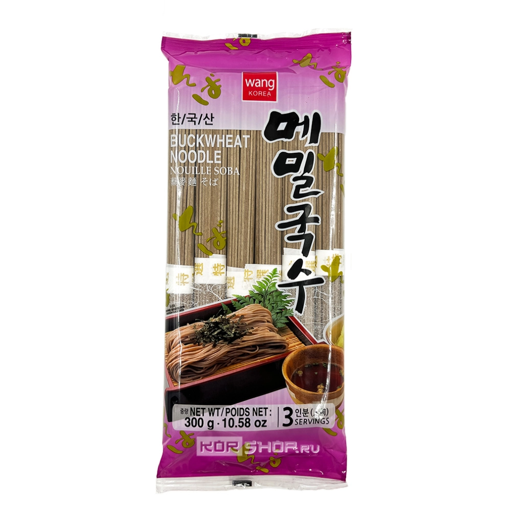 Гречневая лапша Соба в японском стиле Wang, Корея, 300 г Гречневая лапша Соба в японском стиле Wang, Корея, 300 г