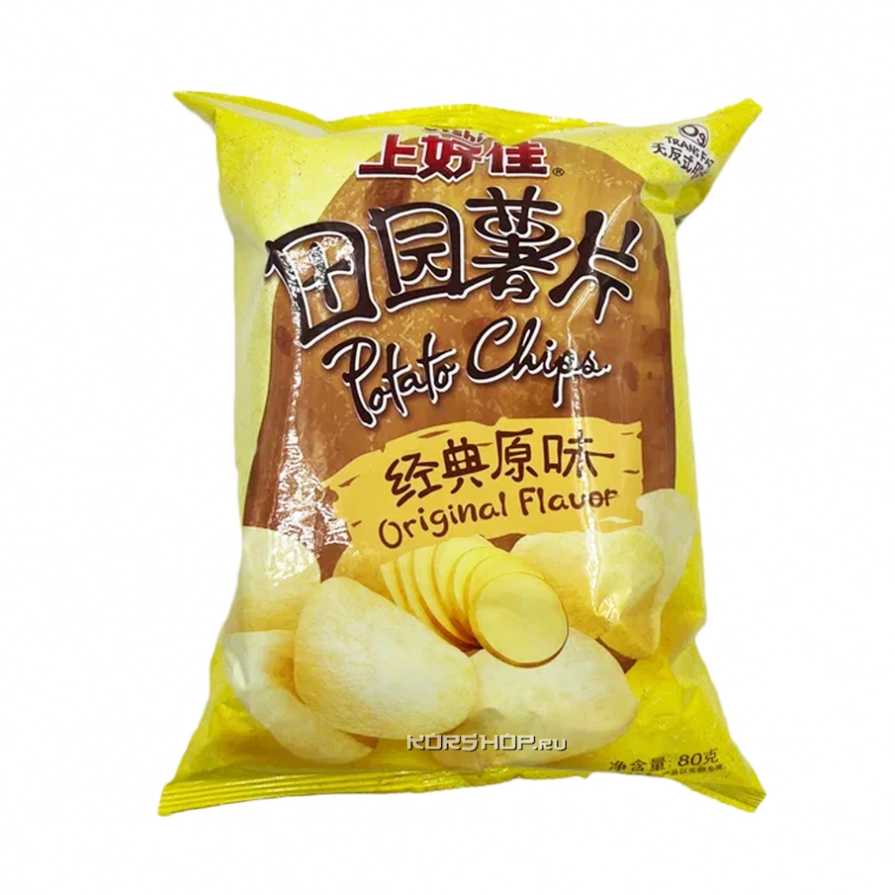 Чипсы с оригинальным вкусом Oishi, Китай, 80 г